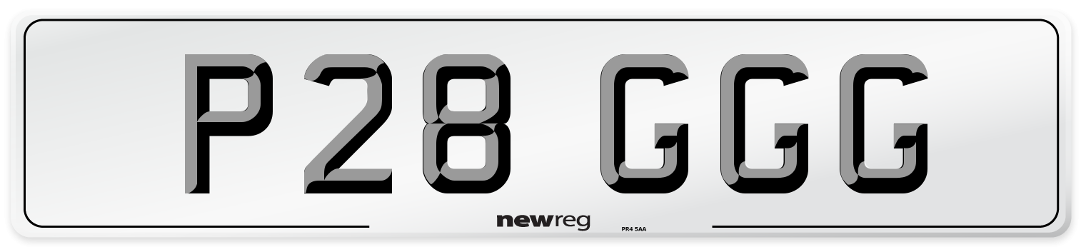 P28 GGG Number Plate from New Reg